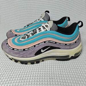 Nike Air Max 97 'Have a Nike Day' Purple White Black Coral Sneaker Youth Size 6Y